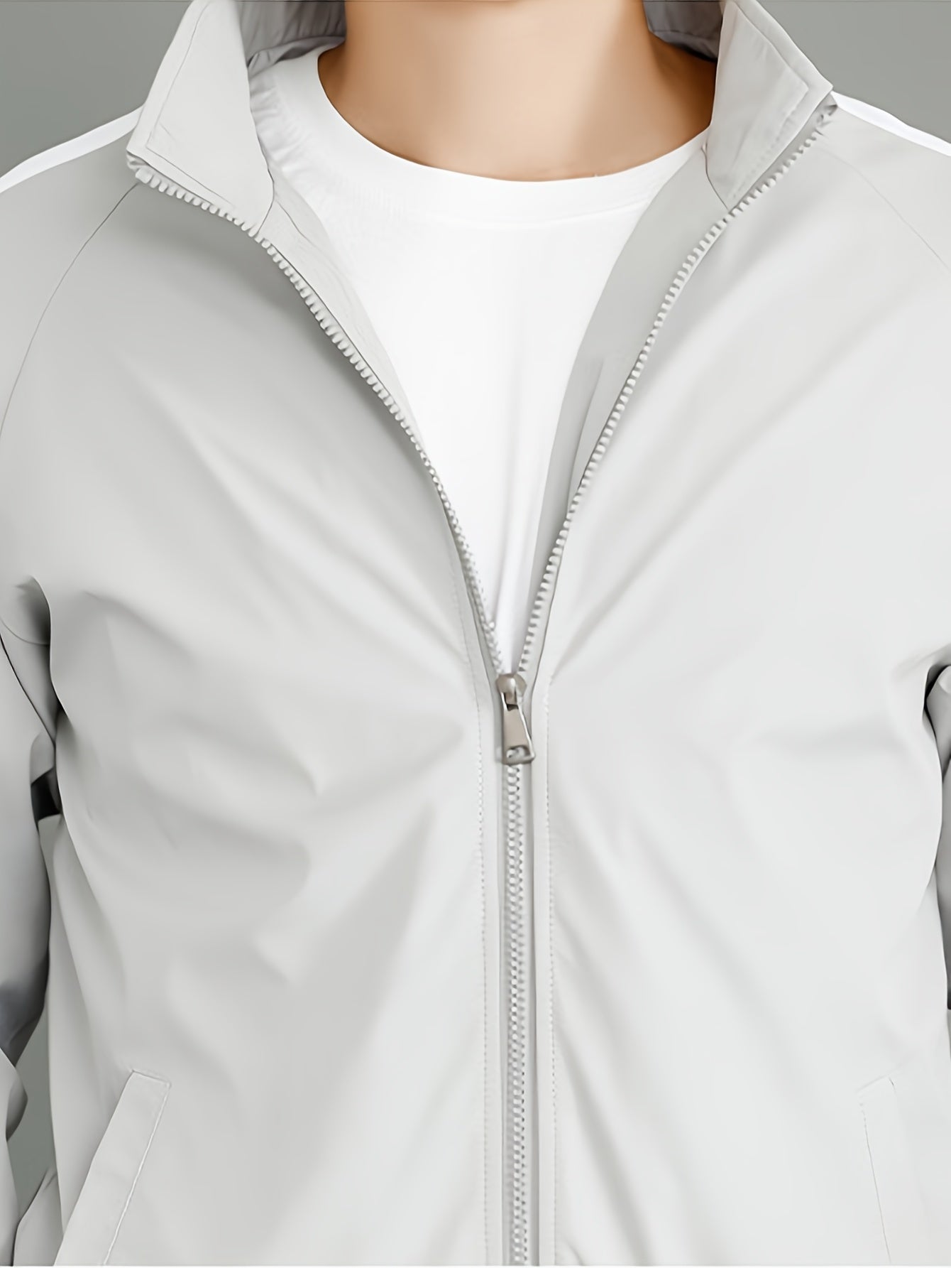 Men's Casual Sportswear Set - Trendy Korean-Style Jacket & Pants Combo, Long Sleeve, Machine Washable