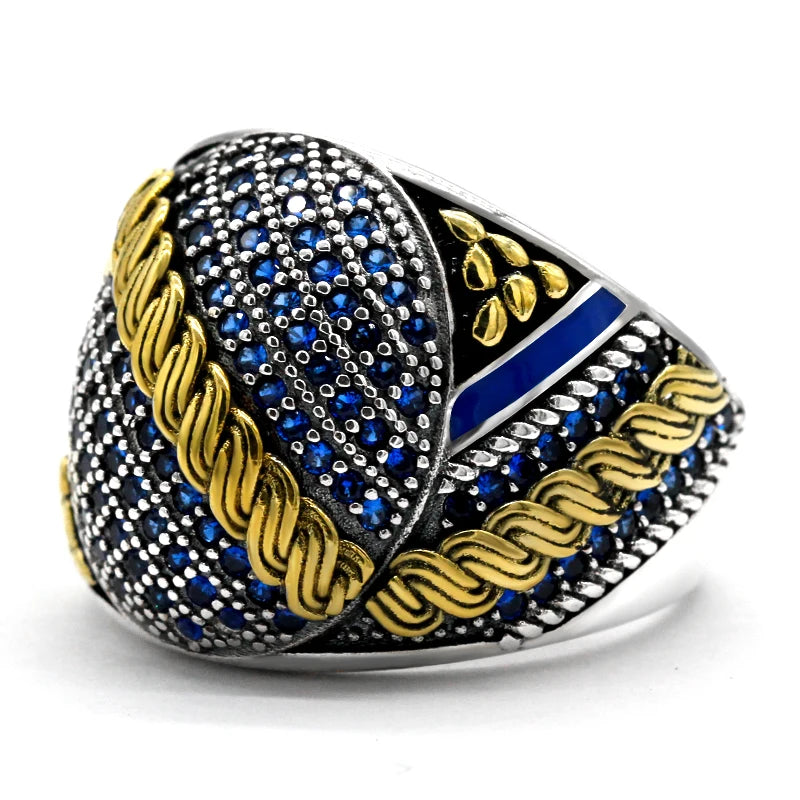 925 Sterling Silver Ring for Men Zircon Stone Jewelry Fashion Vintage Gift Mens Rings Anniversary Lover Gift