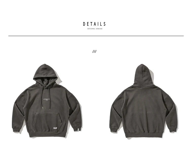 Plus Size Harajuku High Quality Thin Fleece Hoodie Japanese Streetwear Hip Hop Sweatshirt Men Clothing Korean Couple Pullover