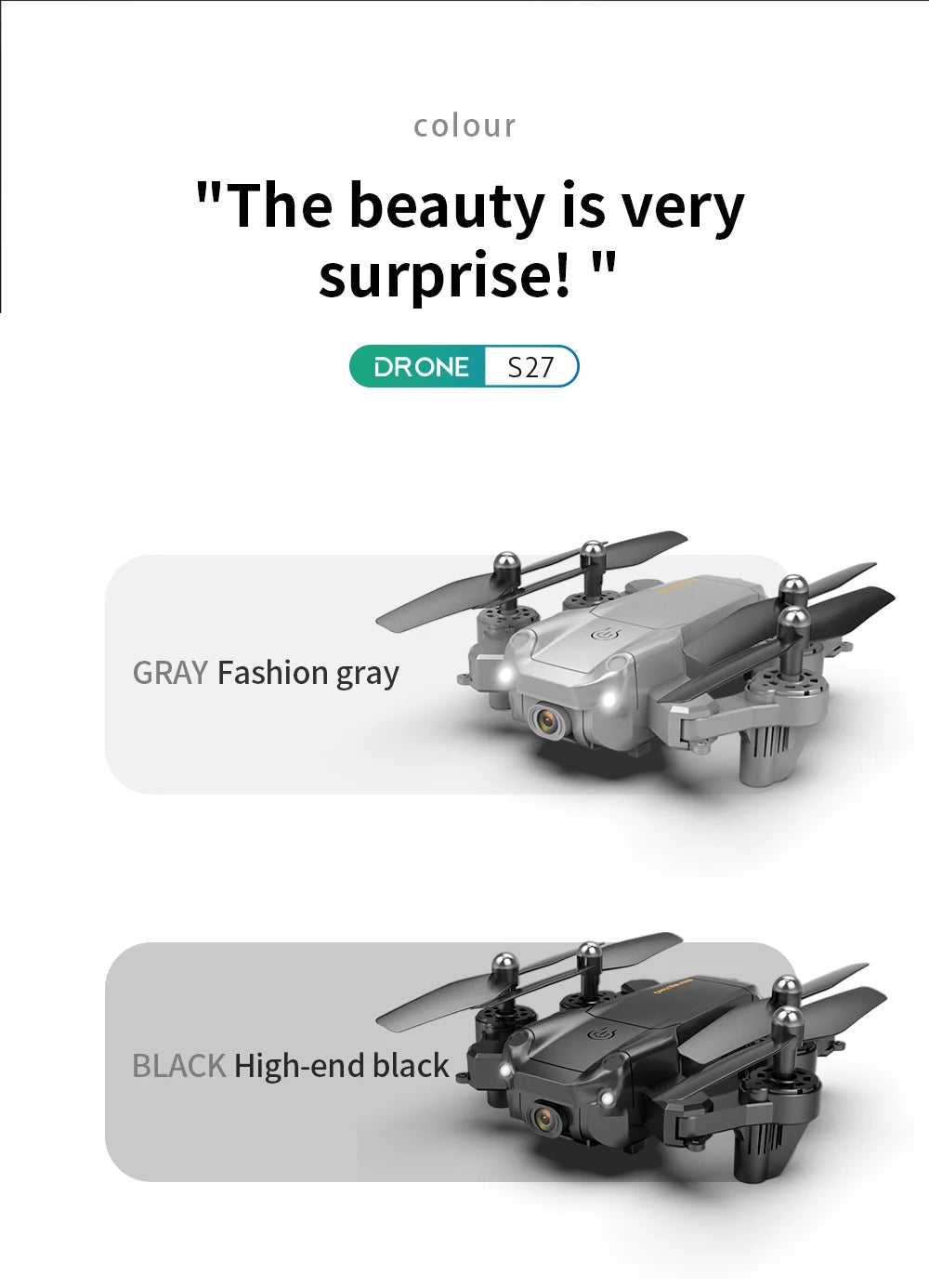 2021 New S27 Mini Drone RC Quadcopter Helicopter with 4K HD Camera Optical flow WIFI FPV Racing Dron Wide Angle Foldable Toy RTF