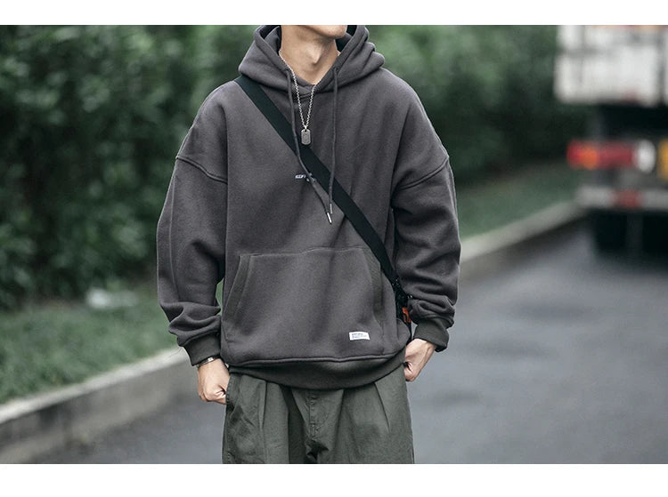 Plus Size Harajuku High Quality Thin Fleece Hoodie Japanese Streetwear Hip Hop Sweatshirt Men Clothing Korean Couple Pullover