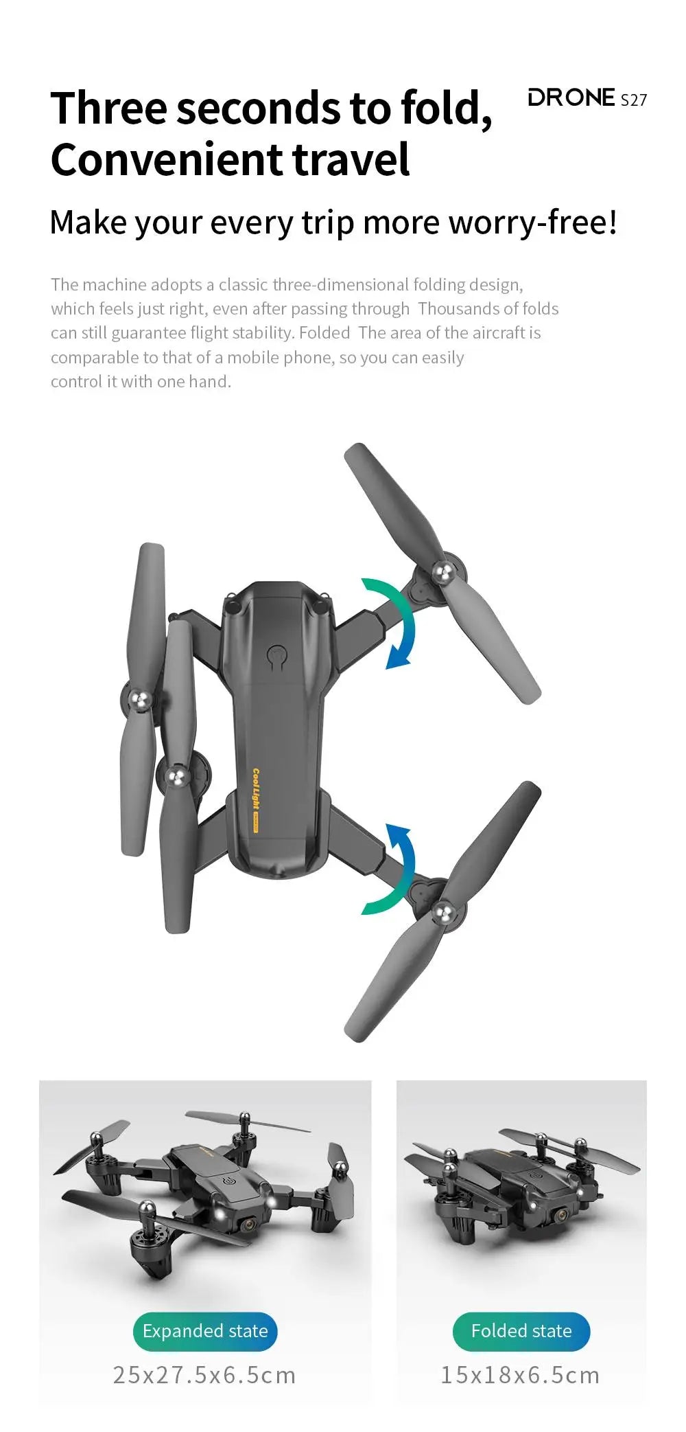 2021 New S27 Mini Drone RC Quadcopter Helicopter with 4K HD Camera Optical flow WIFI FPV Racing Dron Wide Angle Foldable Toy RTF