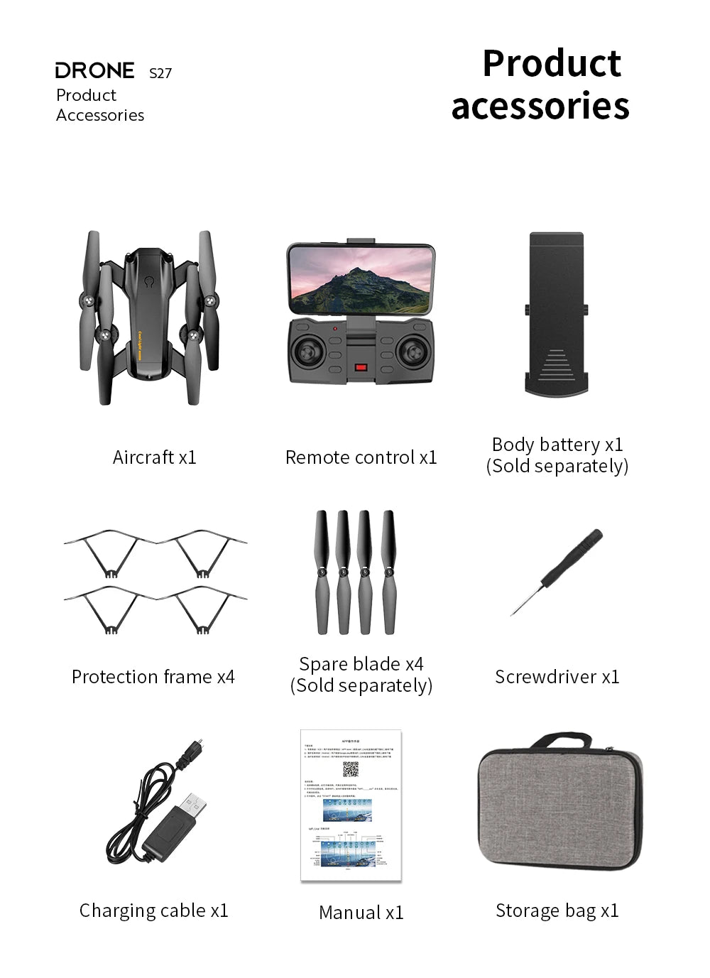 2021 New S27 Mini Drone RC Quadcopter Helicopter with 4K HD Camera Optical flow WIFI FPV Racing Dron Wide Angle Foldable Toy RTF
