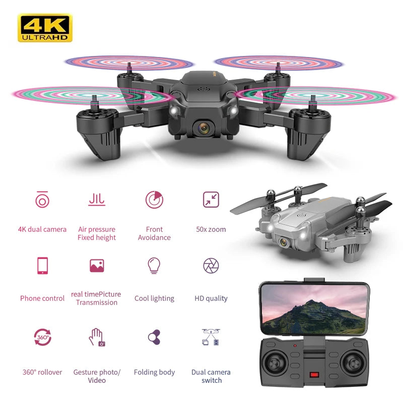 2021 New S27 Mini Drone RC Quadcopter Helicopter with 4K HD Camera Optical flow WIFI FPV Racing Dron Wide Angle Foldable Toy RTF