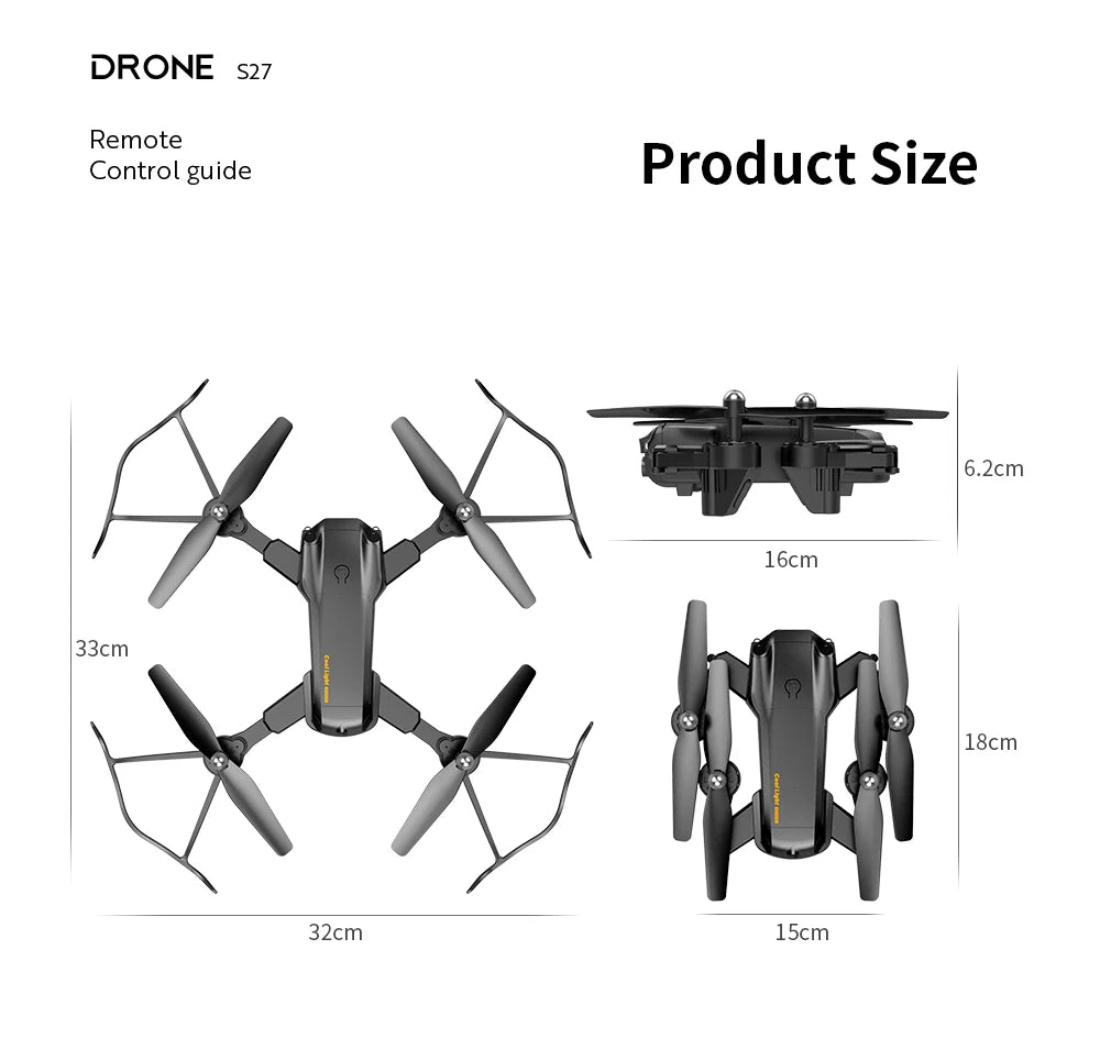 2021 New S27 Mini Drone RC Quadcopter Helicopter with 4K HD Camera Optical flow WIFI FPV Racing Dron Wide Angle Foldable Toy RTF