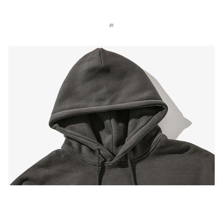 Plus Size Harajuku High Quality Thin Fleece Hoodie Japanese Streetwear Hip Hop Sweatshirt Men Clothing Korean Couple Pullover