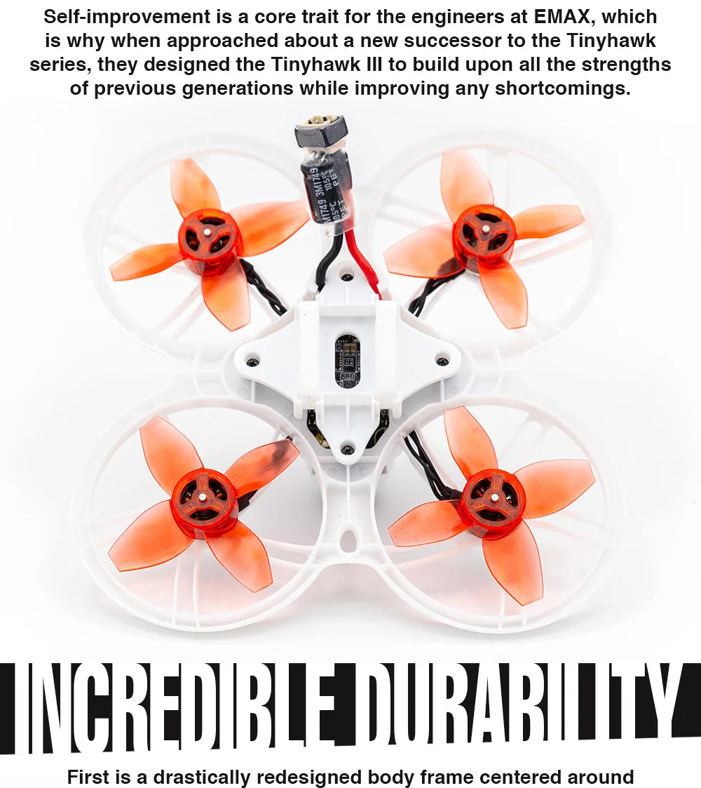 Emax Tinyhawk III 3 RTF Kit FPV Racing Drone F4 5A 15000KV RunCam Nano 4 25-100-200mW VTX 1S-2S FrSky D8 RC Airplane QuadcopterE