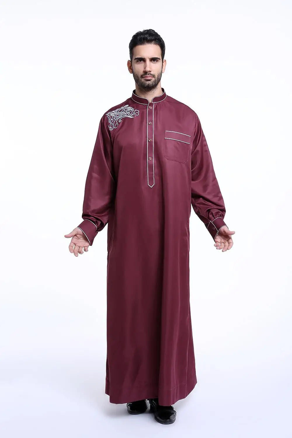 Muslim Fashion Men Robe Middle East Arabian Abaya Dubai Kaftan Arab Turkish Ramadan Musulmana Jubba Thobe Thoub Islamic Clothing