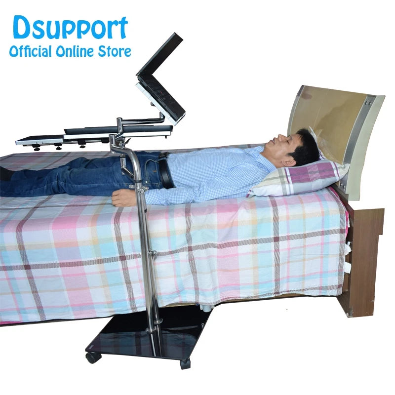Bedside Moving Laptop Stand Adjustable Sofa Computer Monitor Holder Mount +Keyboard Holder Rotating Laptop Table Lapdesks ok610