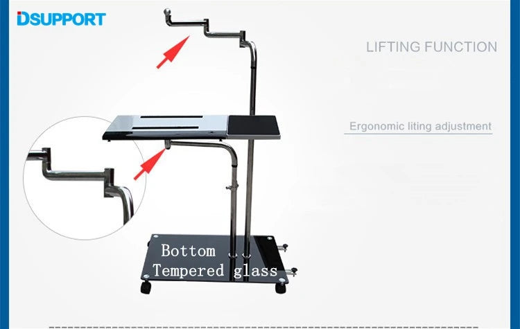 Bedside Moving Laptop Stand Adjustable Sofa Computer Monitor Holder Mount +Keyboard Holder Rotating Laptop Table Lapdesks ok610