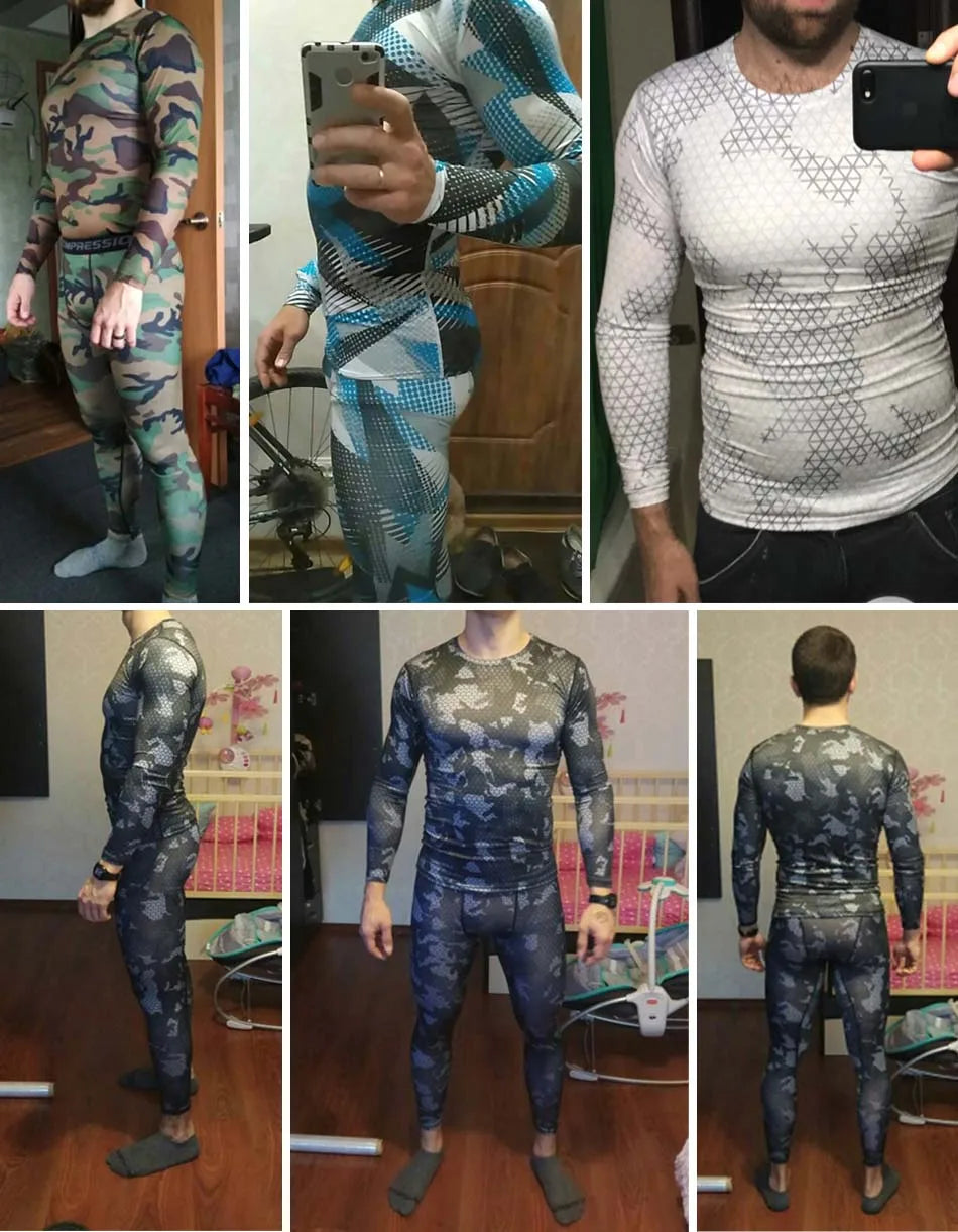 Men's Fitness Running Tights Gym training pants Camouflage Tracksuit Compression pants Jogging clothing leggings rashgard men