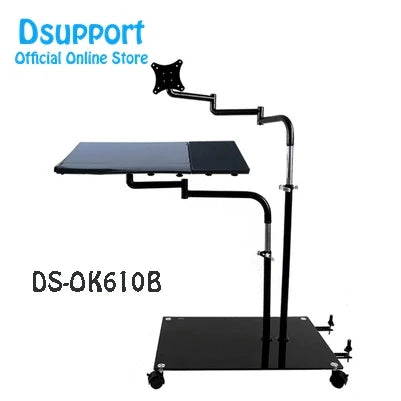 Bedside Moving Laptop Stand Adjustable Sofa Computer Monitor Holder Mount +Keyboard Holder Rotating Laptop Table Lapdesks ok610