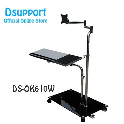 Bedside Moving Laptop Stand Adjustable Sofa Computer Monitor Holder Mount +Keyboard Holder Rotating Laptop Table Lapdesks ok610