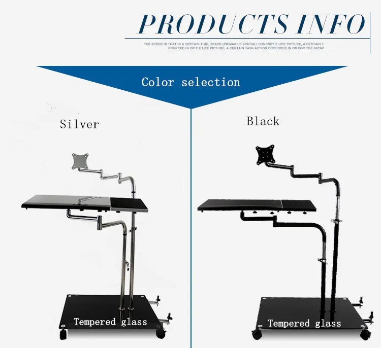Bedside Moving Laptop Stand Adjustable Sofa Computer Monitor Holder Mount +Keyboard Holder Rotating Laptop Table Lapdesks ok610