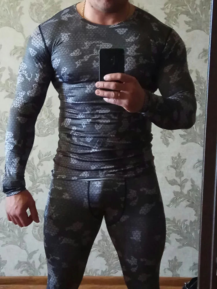 Men's Fitness Running Tights Gym training pants Camouflage Tracksuit Compression pants Jogging clothing leggings rashgard men