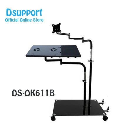 Bedside Moving Laptop Stand Adjustable Sofa Computer Monitor Holder Mount +Keyboard Holder Rotating Laptop Table Lapdesks ok610