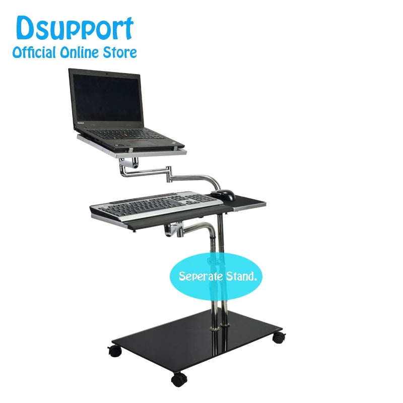 Bedside Moving Laptop Stand Adjustable Sofa Computer Monitor Holder Mount +Keyboard Holder Rotating Laptop Table Lapdesks ok610