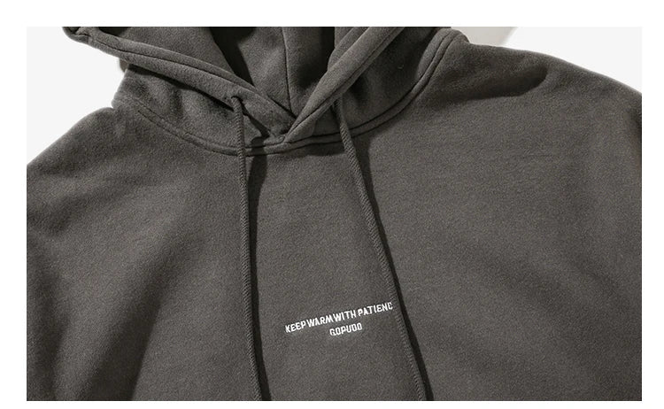 Plus Size Harajuku High Quality Thin Fleece Hoodie Japanese Streetwear Hip Hop Sweatshirt Men Clothing Korean Couple Pullover