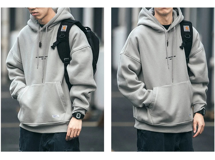 Plus Size Harajuku High Quality Thin Fleece Hoodie Japanese Streetwear Hip Hop Sweatshirt Men Clothing Korean Couple Pullover