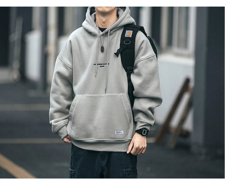 Plus Size Harajuku High Quality Thin Fleece Hoodie Japanese Streetwear Hip Hop Sweatshirt Men Clothing Korean Couple Pullover