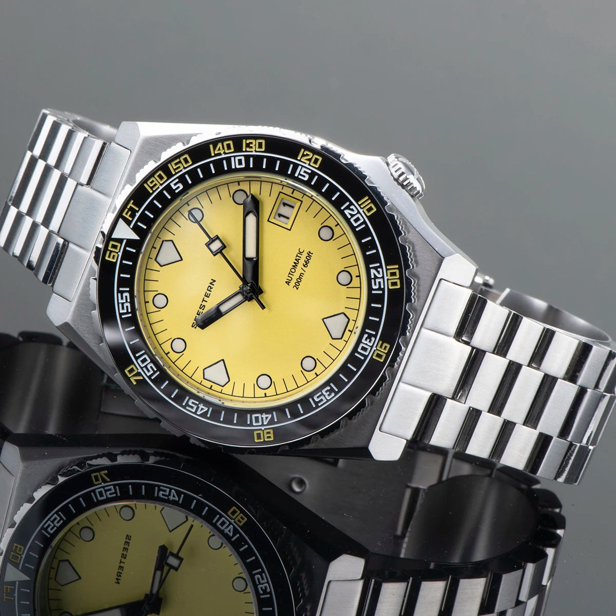 SEESTERN SUB600T Mens Diver Watch Automatic NH35 Movement Ceramic Bezel Lume Mechanical Wristwatches Sapphire Waterproof V3