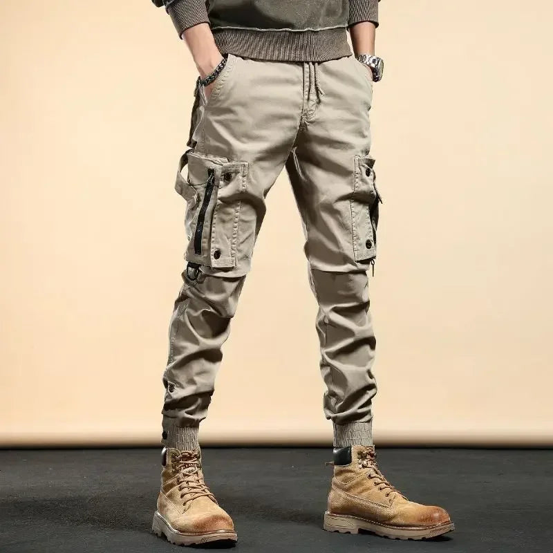 Trousers Black Cargo Jeans for Men with Pockets Male Cowboy Pants Motorcycle Classic 2024 Trend Designer Autumn Clothing Denim
