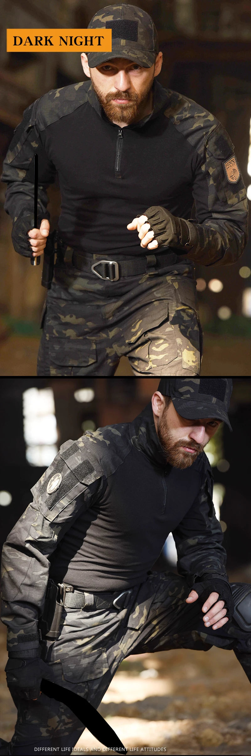 Outdoor Paintball Work Clothing Wear resistant Uniform Combat Shirts Cargo Pants Knee Pads Pants Windproof Suits