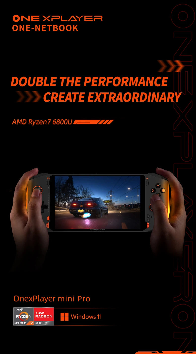 OnexPlayer miniPro AMD Ryzen 7840U Handheld 3A Gamepad Laptop 32G 1T 2T PC Game Console Win11 7" 1200P Touch Pocket Computer