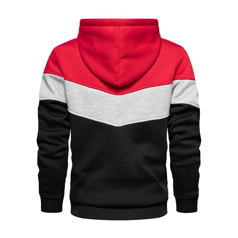 New Mens Splicing Hoodies Autumn Long Sleeve Print Sweatshirts Casual Male Hip Hop Sport Tops Daily Outwear