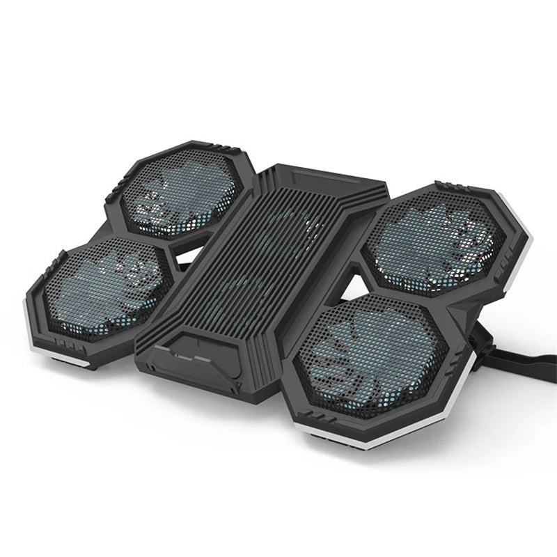 Laptop Cooler Cooling Pad 6 Fans Rgb Laptop Cooling Stand Cooler Radiator Base Notebook Holder with LED Phone Expansion Holder