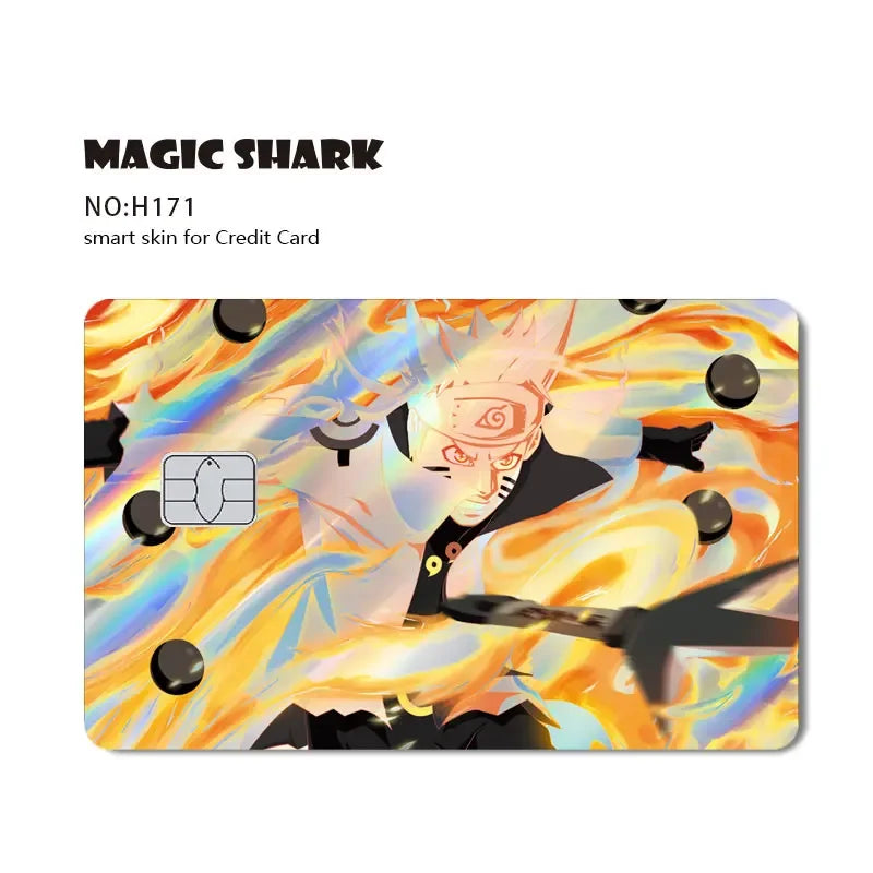 2025 New Arrival Narutos Payne Anime Holographic Laser Sticker Shinny Film Skin Cover for Debit Credit Card