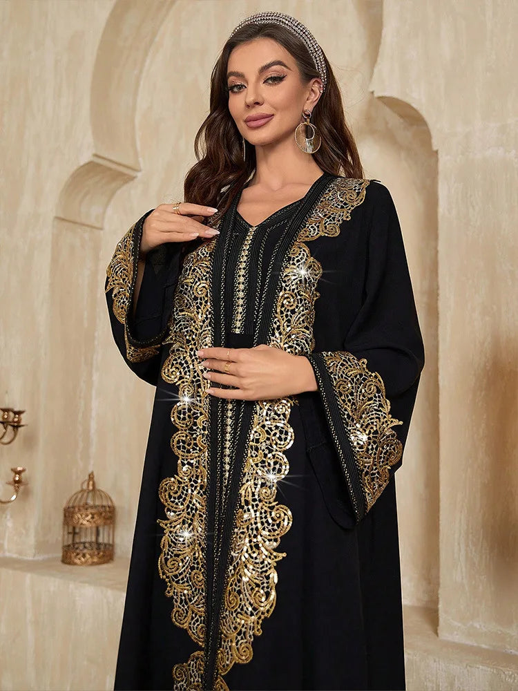 Dubai Morocco Women Long Dress Kimono Open Abaya Muslim Matching Set 2 Pieces Eid Ramadan Kaftan Turkey Islam Clothing Musulman