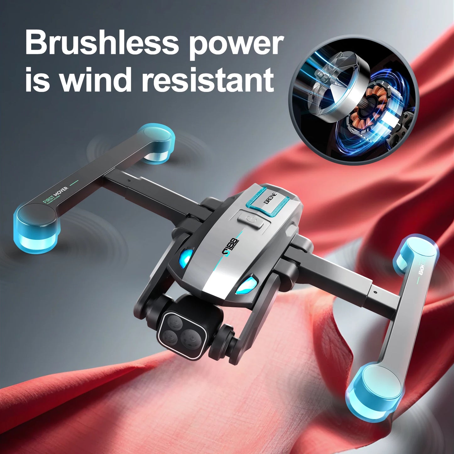 GPS Dron Drone S188 Wifi Fpv Professional Quadcopter Racing Drones with Camera Brushless Obstacle Avoidance Helicopter Toys Boys