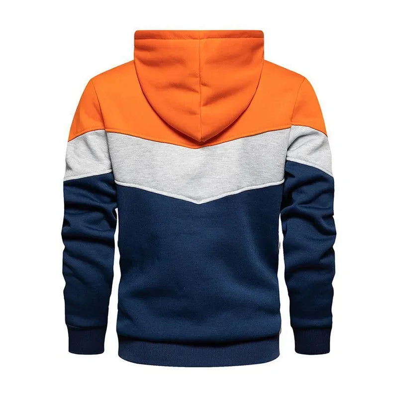 New Mens Splicing Hoodies Autumn Long Sleeve Print Sweatshirts Casual Male Hip Hop Sport Tops Daily Outwear