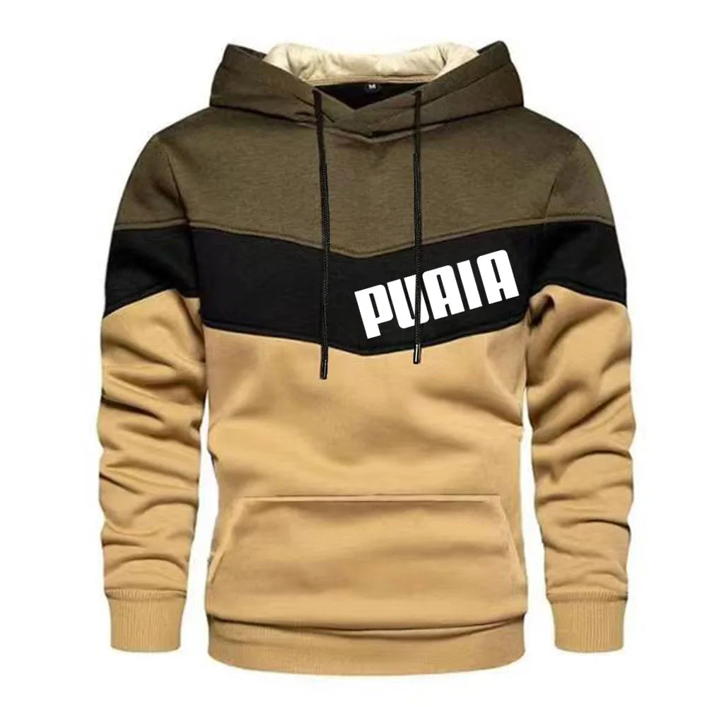 New Mens Splicing Hoodies Autumn Long Sleeve Print Sweatshirts Casual Male Hip Hop Sport Tops Daily Outwear