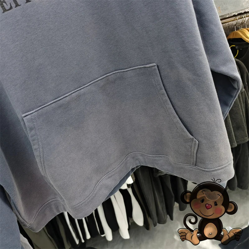 Washed Blue Best Quality 1:1 ERD Men's Hoodie Thick and Loose Enfants Riches D é Prim é s Printed Sweatshirt