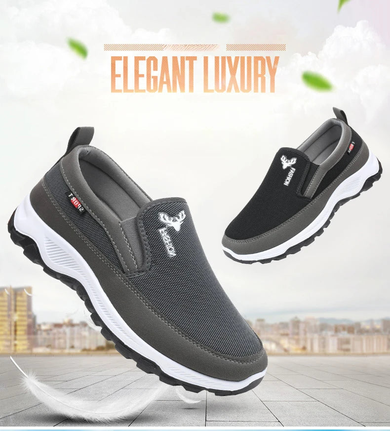 Men Running Hiking Sneakers Breathable Orthopedic Travel Plimsolls Slip On Comfortable for Outdoor Activity Hiking Walking