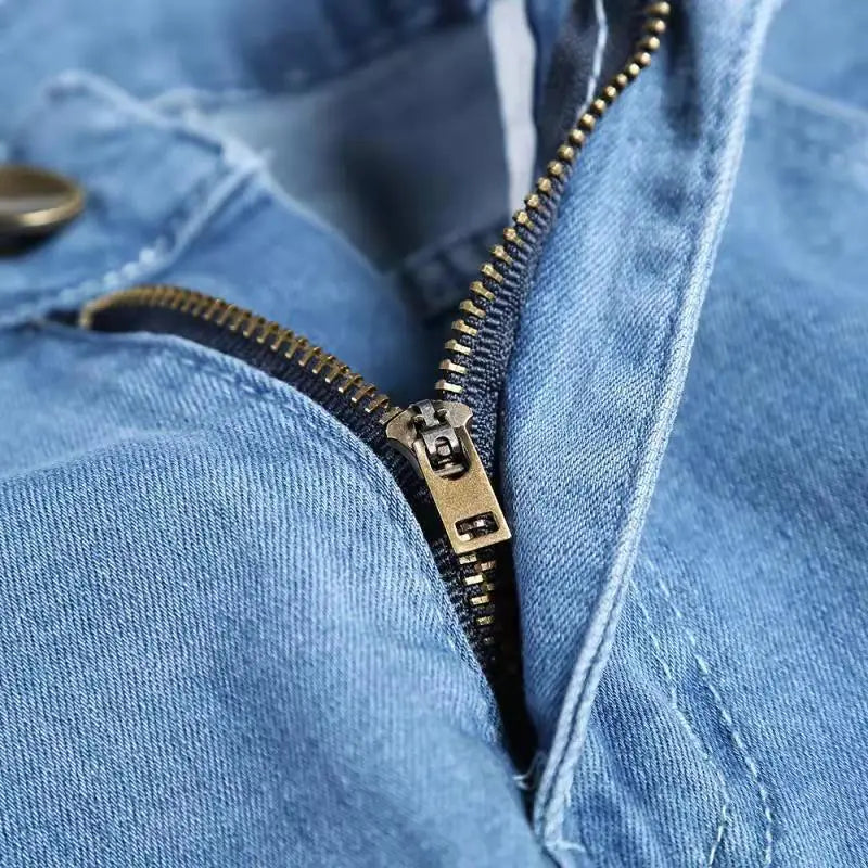 Slim Fit Ripped Men's Jeans Fashion Paint Hip Hop Male Denim Trousers Street Style Youth Cool Pant Stretch Jeans For Calves