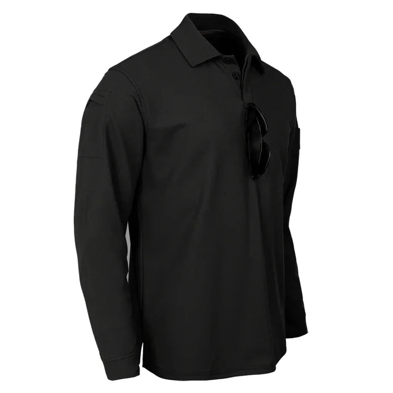 Casual Men Polo Shirts Tactical Military Men's Long Sleeve Shirt Solid Army Hunting Climbing Tee Shirt Quick Dry Breathable Tops