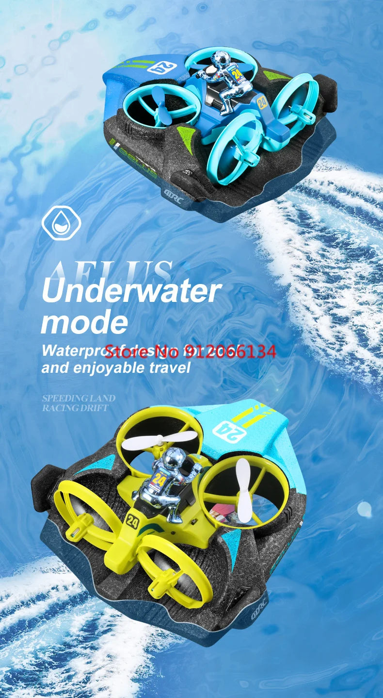 3 In 1 RC Drone Hovercraft Air Flight/Land/Water Driving Quadcopter Aircraft Car Boat Remote Control Airplane Boy Kid Gift Toys