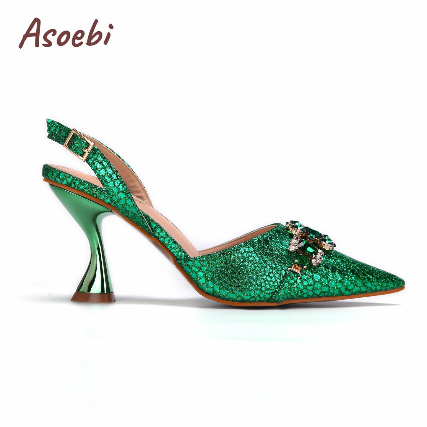 Gold Sandals for Women 2024 Luxury Wedding Pumps High Heels Rhinestone Design Party Shoes and Bags Set for Wedding Party