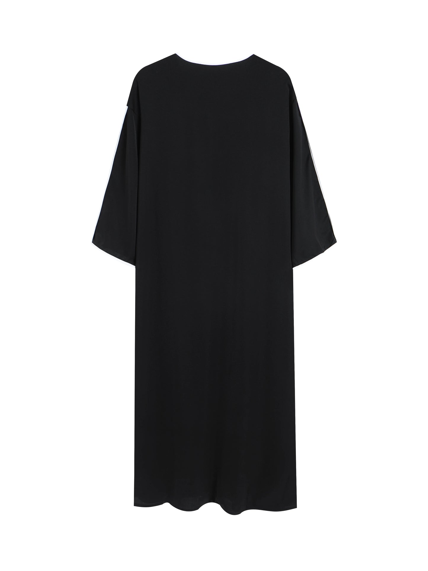 2023 Summer Caftan New Muslim Men's Black Robe Short Sleeves Embroidered Arabic Ethnic Style Men's Islamic Clothes