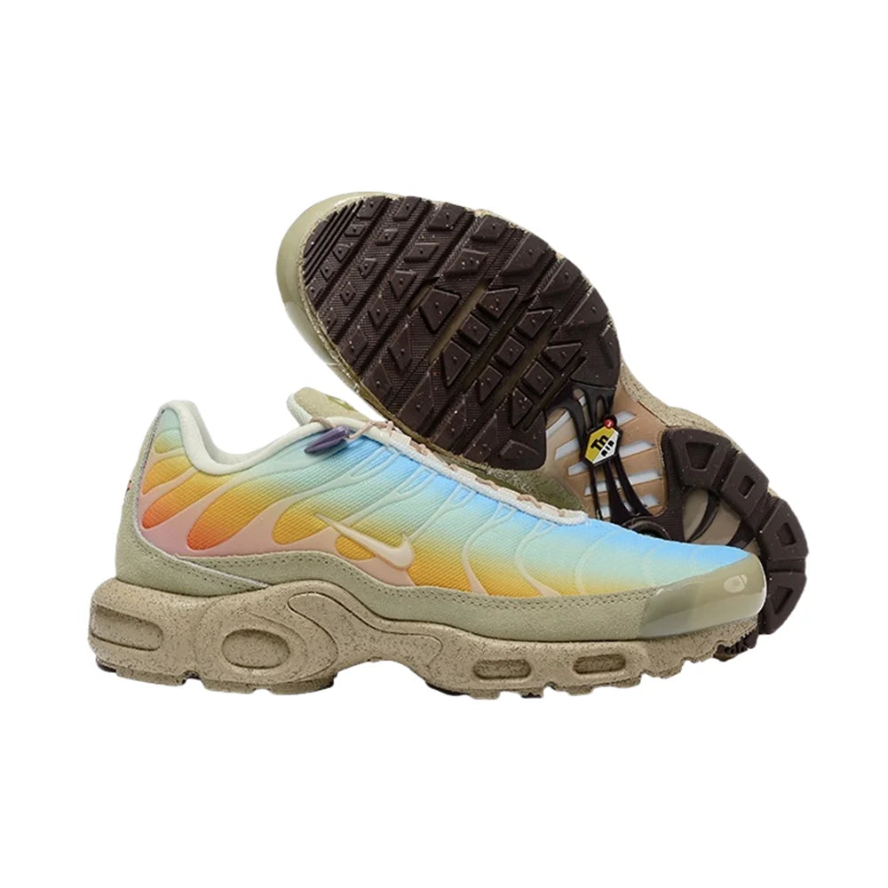 Nike Original Air Max Plus Tn Men Fashion Versatile Anti-slip Wear-resistant Fabric Sports Running Shoes Dark Beige FV8480-200
