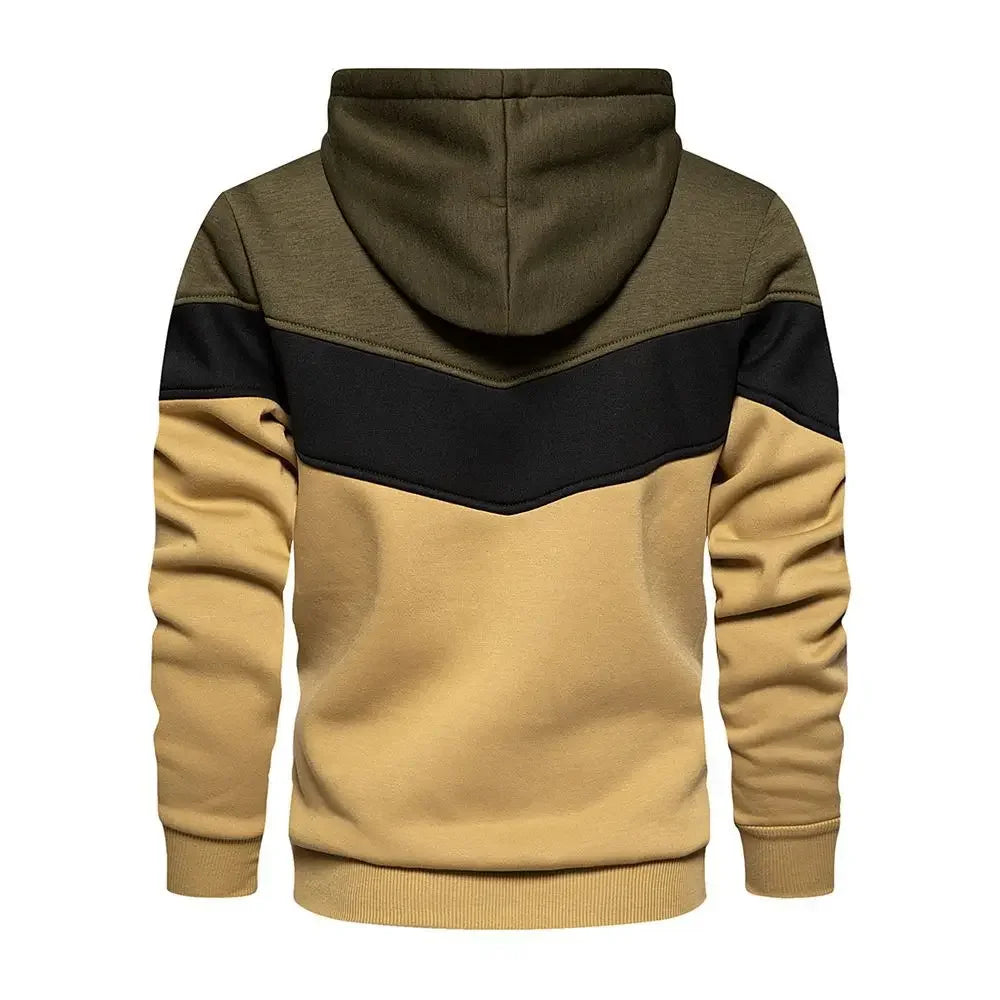 New Mens Splicing Hoodies Autumn Long Sleeve Print Sweatshirts Casual Male Hip Hop Sport Tops Daily Outwear
