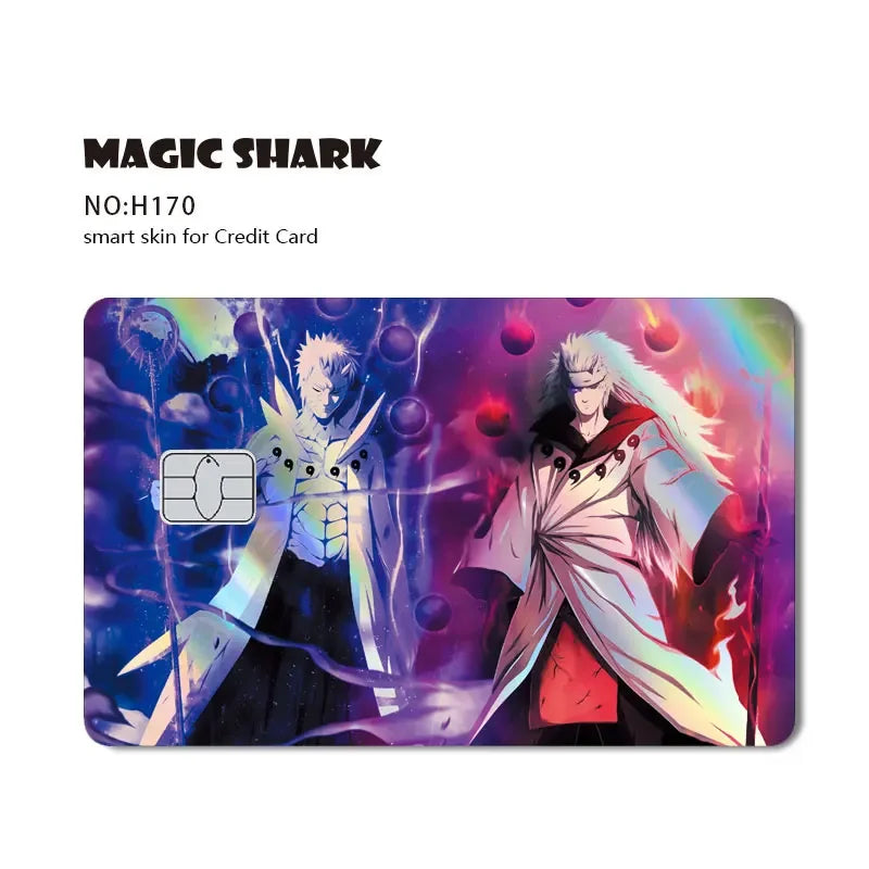 2025 New Arrival Narutos Payne Anime Holographic Laser Sticker Shinny Film Skin Cover for Debit Credit Card