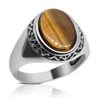 100% Solid Real S925 High Quality 8g Pure Silver Men Ring Agate Green Fashion Couple Gift
