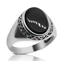 100% Solid Real S925 High Quality 8g Pure Silver Men Ring Agate Green Fashion Couple Gift