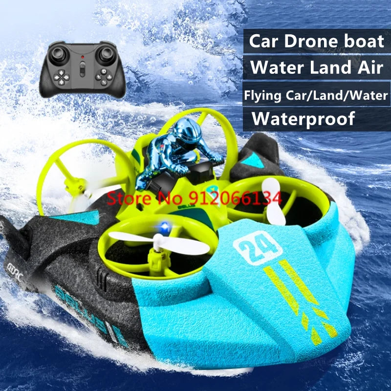 3 In 1 RC Drone Hovercraft Air Flight/Land/Water Driving Quadcopter Aircraft Car Boat Remote Control Airplane Boy Kid Gift Toys