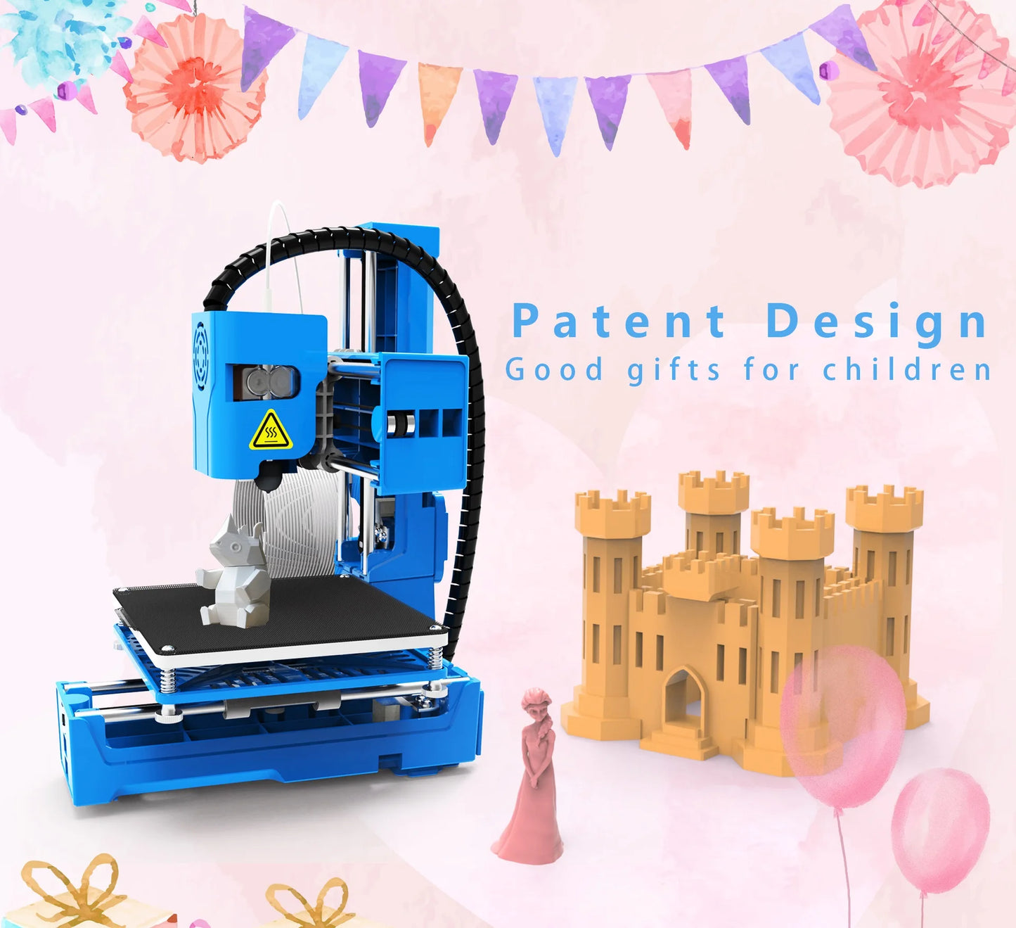 Small 3D Printer K9 Supper Mini Desktop 10*10*10cm No Heated Bed One-Key Printing with TF 3D Printer Machine Gift EasyThreed