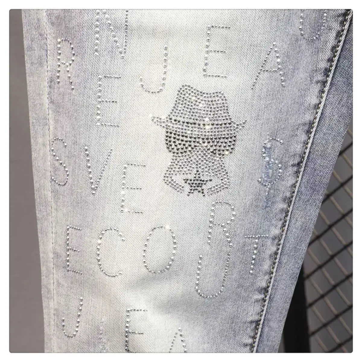 New Arrival Fashion Luxury Brand Designer with Print Hip-hop Boyfriend Men's Slim Luxury Denim Jeans Pants Cowboy Pants for Men